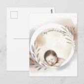 Watercolor Illustratie van Slaande Baby Briefkaart (Voorkant / Achterkant)