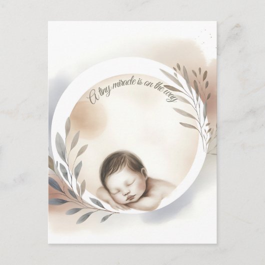 Watercolor Illustratie van Slaande Baby Briefkaart (Voorkant)