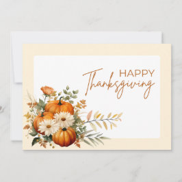 Watercolor Illustratieve Bloemige Thanksgiving Feestdagenkaart