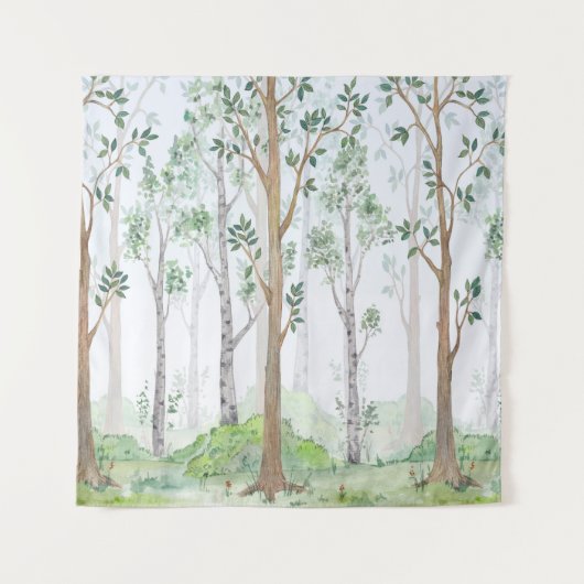 Watercolor illustration-Fairy forest. Children's i Wandkleed (Voorkant)