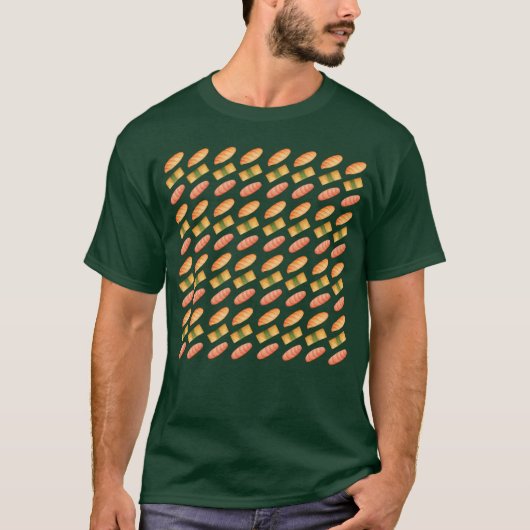 Watercolor illustration of sushi food pattern boy t-shirt (Voorkant)
