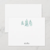 Watercolor Immergroene Bomen Penseelstreken  Notitiekaartje (Voorkant / Achterkant)