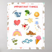 Watercolor Important Things Educational Poster (Voorkant)