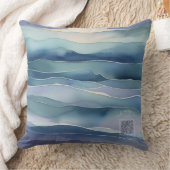 Watercolor Indigo Ocean Moon Nursery Pillow Kussen (Deken)