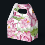 Watercolor Indische Lotus Bloem Bedankdoosjes<br><div class="desc">Trendy Indiase waterverfdoosjes met wilde roze lotusbloemen.</div>