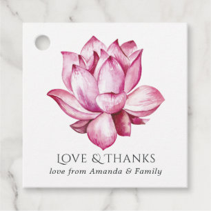 Watercolor Indische Lotus Bloem Taj Mahal Bedankjes Labels