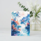 Watercolor ink of Chinese landscape on a lake Briefkaart (Staand voorkant)