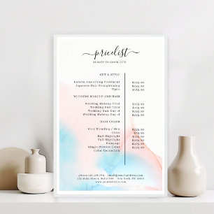 Watercolor Inksalon Prijslijst Poster