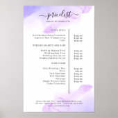 Watercolor Inksalon Prijslijst Poster (Voorkant)