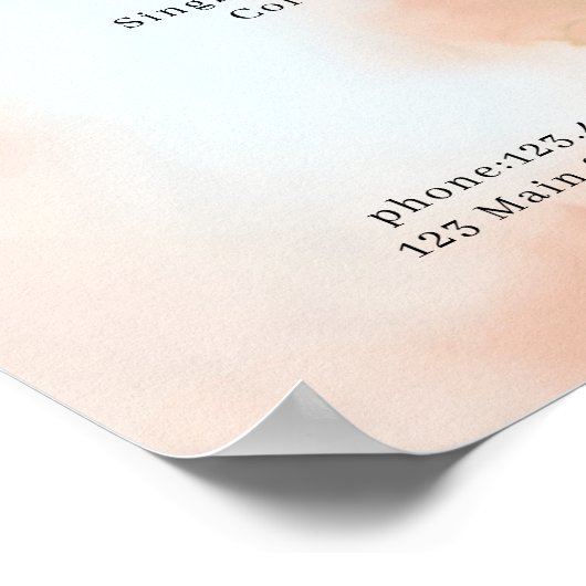 Watercolor Inkt Salon Prijslijst Poster (Hoek)