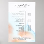 Watercolor Inkt Salon Prijslijst Poster (Voorkant)
