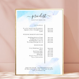 Watercolor Inkt Salon Prijslijst Poster