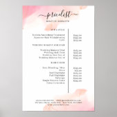 Watercolor Inkt Salon Prijslijst Poster (Voorkant)