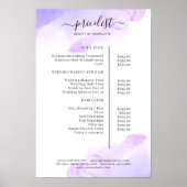 Watercolor Inkt Salon Prijslijst Poster (Voorkant)