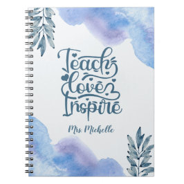 Watercolor Inspirerende Citaat Leraar Planner Notitieboek