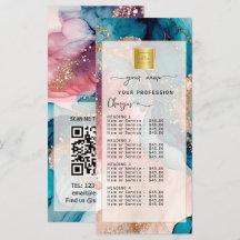 Watercolor Iridescent Blush gouden Prijslijst Menu
