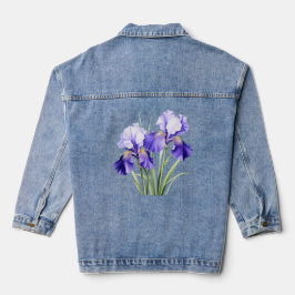 Watercolor Iris Denim Jasje Jacket