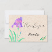 Watercolor Iris on marble background Bedankkaart (Voorkant)