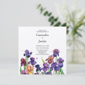 Watercolor Irisfelicitatief Kaart (Staand voorkant)