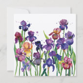 Watercolor Irisfelicitatief Kaart (Achterkant)