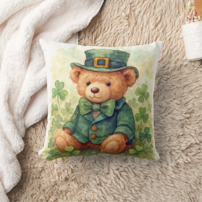 Watercolor Irish Teddy Bear Kussen (Deken)