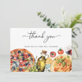 Watercolor Italiaans Eet Bruidsfeest Bedankkaart (Staand voorkant)