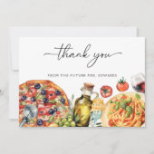 Watercolor Italiaans eten Bruidsdiner Bedankkaart (Voorkant)