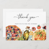 Watercolor Italiaans eten Bruidsdiner Bedankkaart (Voorkant / Achterkant)