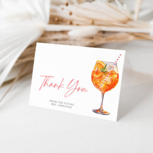 Watercolor Italiaanse Aperol Spritz Bruidsdiner Bedankkaart