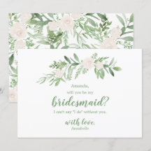 Watercolor ivoor Roze Trouw Wees Mijn Bruidsmeisje