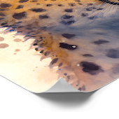 Watercolor jachtluipaard afdrukbare wanddecoratie poster (Hoek)