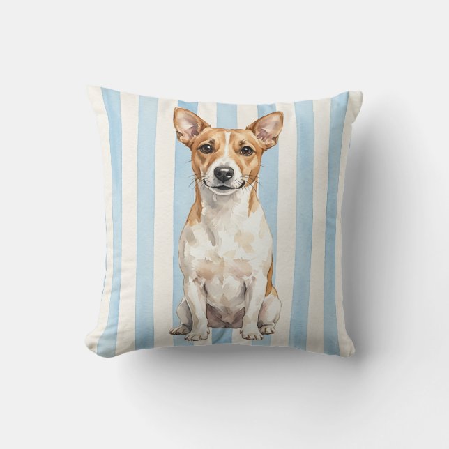 Watercolor Jack Russell Worpillowhoes Kussen (Voorkant)
