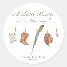 Watercolor Jager Baby Shower Ronde Sticker