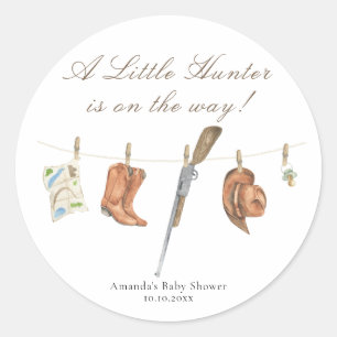 Watercolor Jager Baby Shower Ronde Sticker