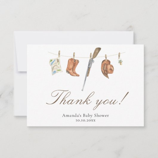 Watercolor jager babyshower bedankt (Voorkant)