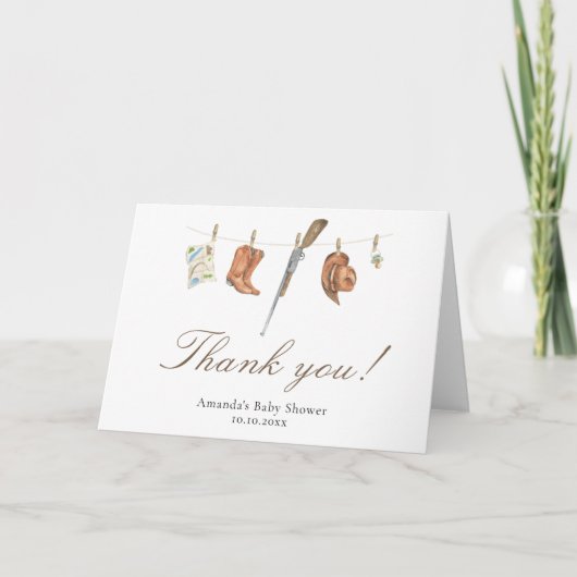 Watercolor jager babyshower bedankt (Voorkant)