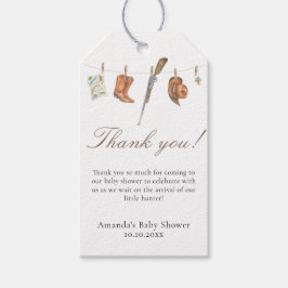 Watercolor jager babyshower bedankt cadeaulabel