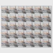 Watercolor Japanese Pagoda & Fuji  Cadeaupapier (Vlak)