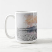 Watercolor Japanese Pagoda & Fuji Koffiemok (Links)