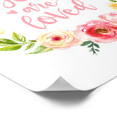 Watercolor Je Bent Geliefd Bloemige Kinderkamer Ku Poster (Hoek)