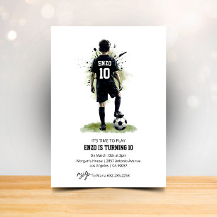 Watercolor Jersey Voetbalspeler Achteraanzicht Ver Kaart
