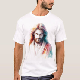 Watercolor Jesus Christ Portrait Serene & Spirit T-shirt