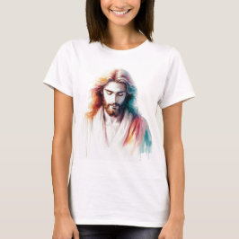 Watercolor Jesus Christ Portrait Serene & Spirit T-shirt