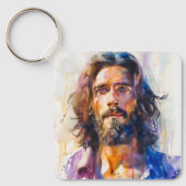 Watercolor Jezus Christus Sleutelhanger (Voorkant)