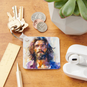 Watercolor Jezus Christus Sleutelhanger