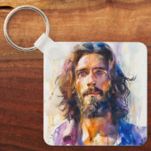 Watercolor Jezus Christus Sleutelhanger (Voorkant)