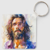 Watercolor Jezus Christus Sleutelhanger (Achterkant)