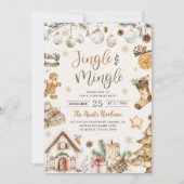 Watercolor Jingle & Mingle Kerstfeest Kaart (Voorkant)
