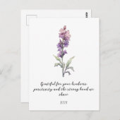 WATERCOLOR JULY LARKSPUR BIRTH FLOWER  BRIEFKAART (Voorkant / Achterkant)