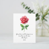 WATERCOLOR JUNE ROSE BIRTH FLOWER BRIEFKAART (Staand voorkant)
